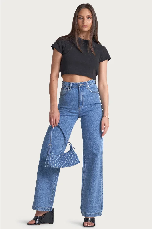 Abrand 94 High And Wide Debbie Jeans Mid Blue