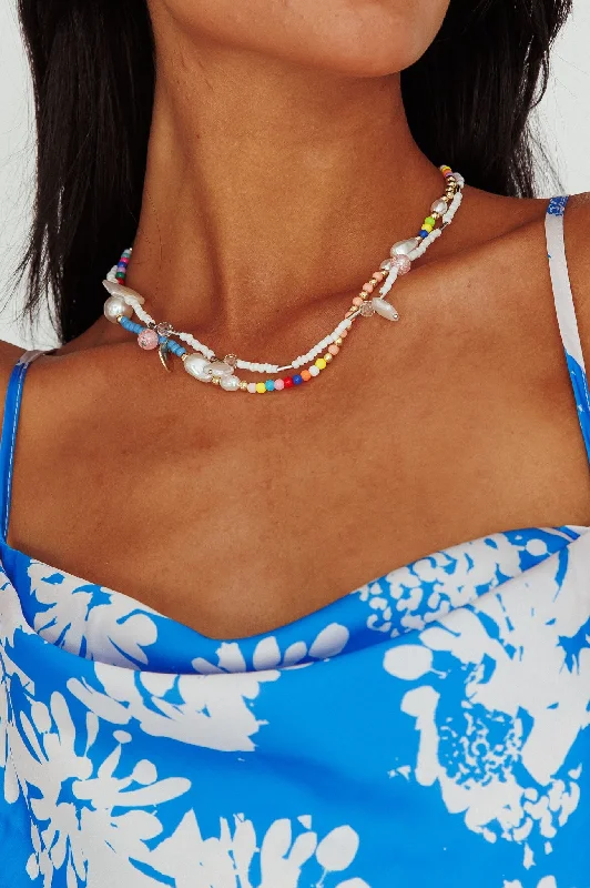 Sirena Beaded Pearl Choker Pink