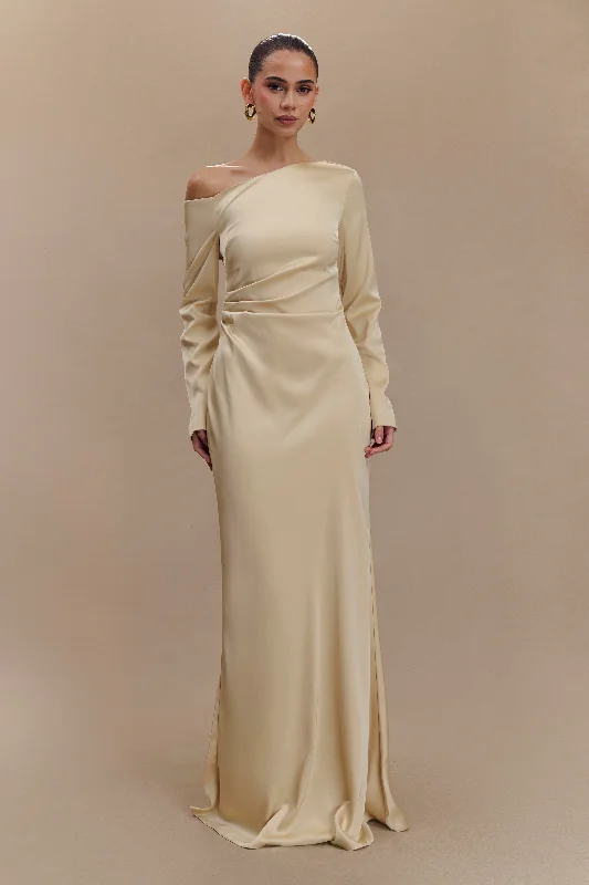 Avery Long Sleeve Maxi Dress - Gold