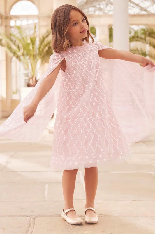 Heart Lattice Cape Kids Dress