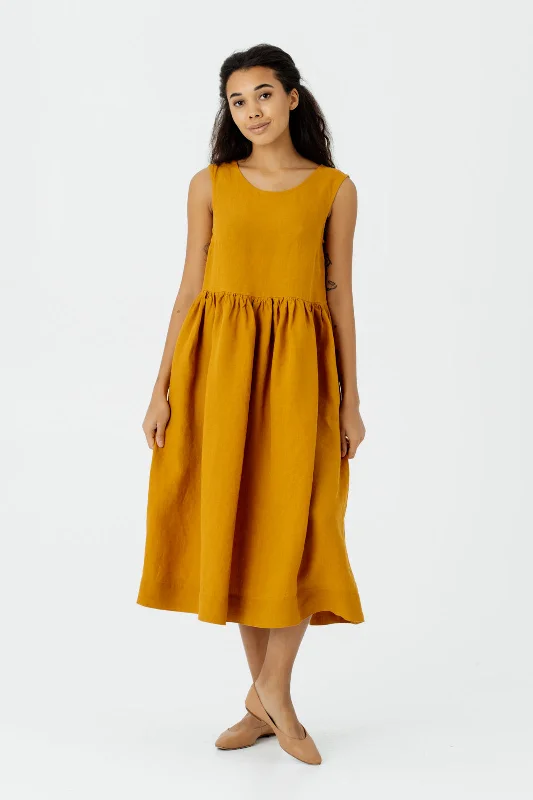 Smock Dress, Sleeveless, Marigold