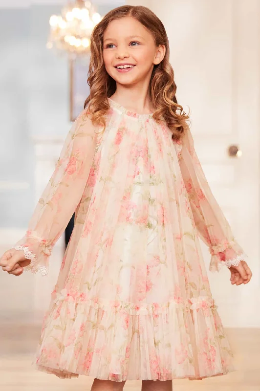 Summer Posy Long Sleeve Kids Dress