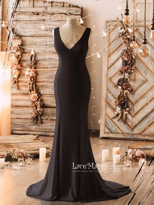 CLEMENTINE / Black Wedding Dress in Simple and Elegant Design