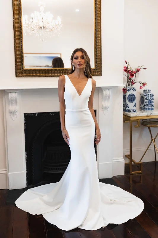 Kalani Crepe Gown - Ivory