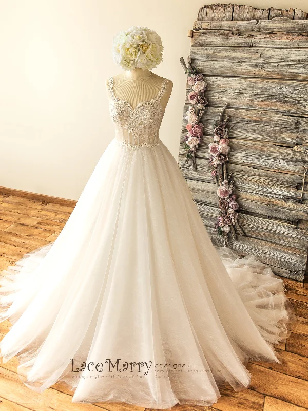 Princess Corset Wedding Dress with Sweetheart Top