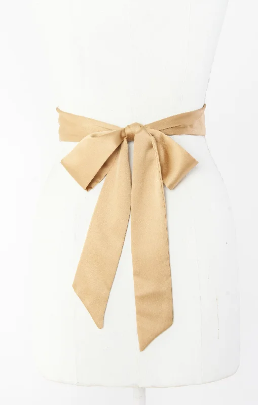 Bridesmaid Sash ~ True Gold Luxe Satin