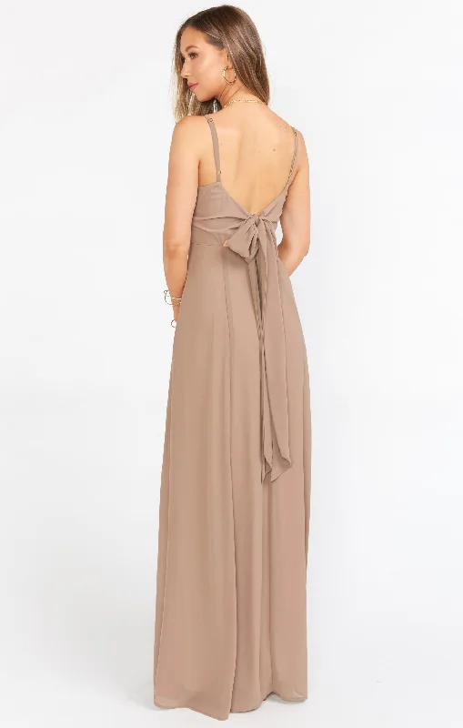 Lauren Tie Maxi Dress ~ Dune Chiffon